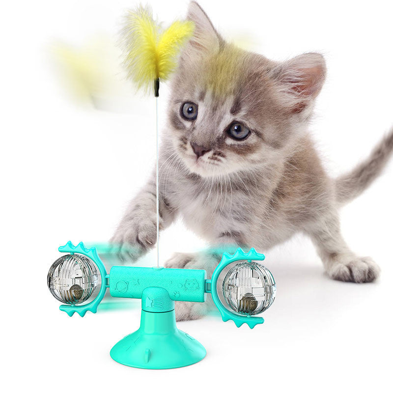 Cat Rotating Windmill Multi-Function Toys Itch Scratching Device Teeth