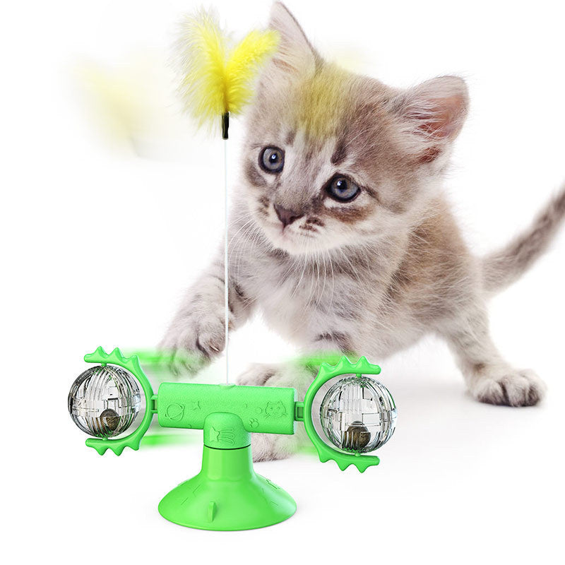Cat Rotating Windmill Multi-Function Toys Itch Scratching Device Teeth