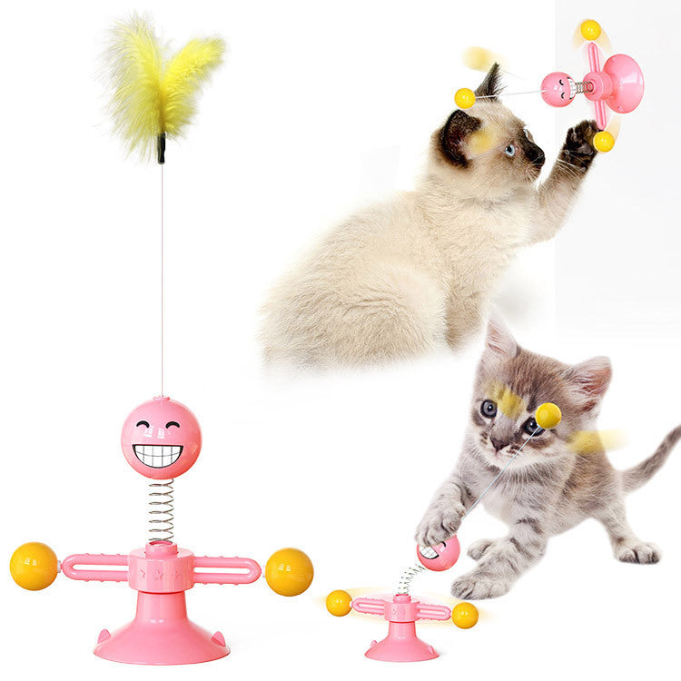 Cat Rotating Windmill Multi-Function Toys Itch Scratching Device Teeth