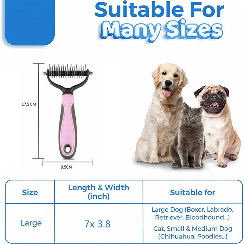Grooming Brush For Pet Dog Cat Deshedding Tool Rake