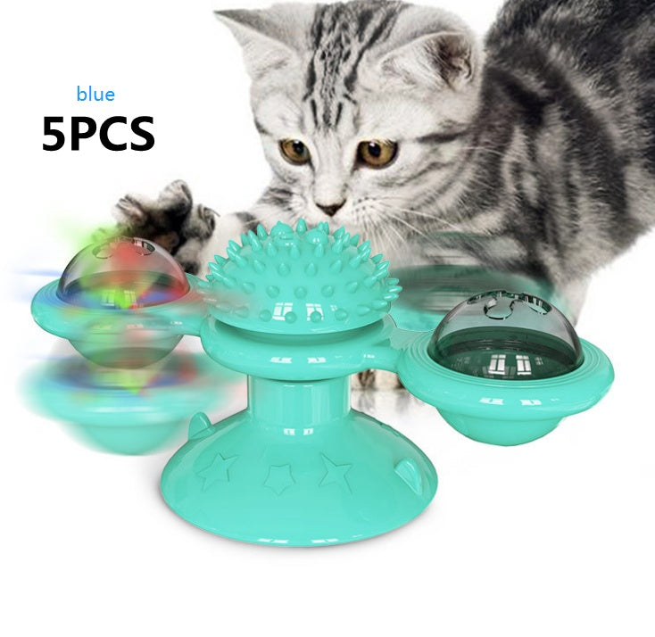 Cat Rotating Windmill Multi-Function Toys Itch Scratching Device Teeth