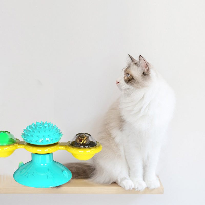 Cat Rotating Windmill Multi-Function Toys Itch Scratching Device Teeth