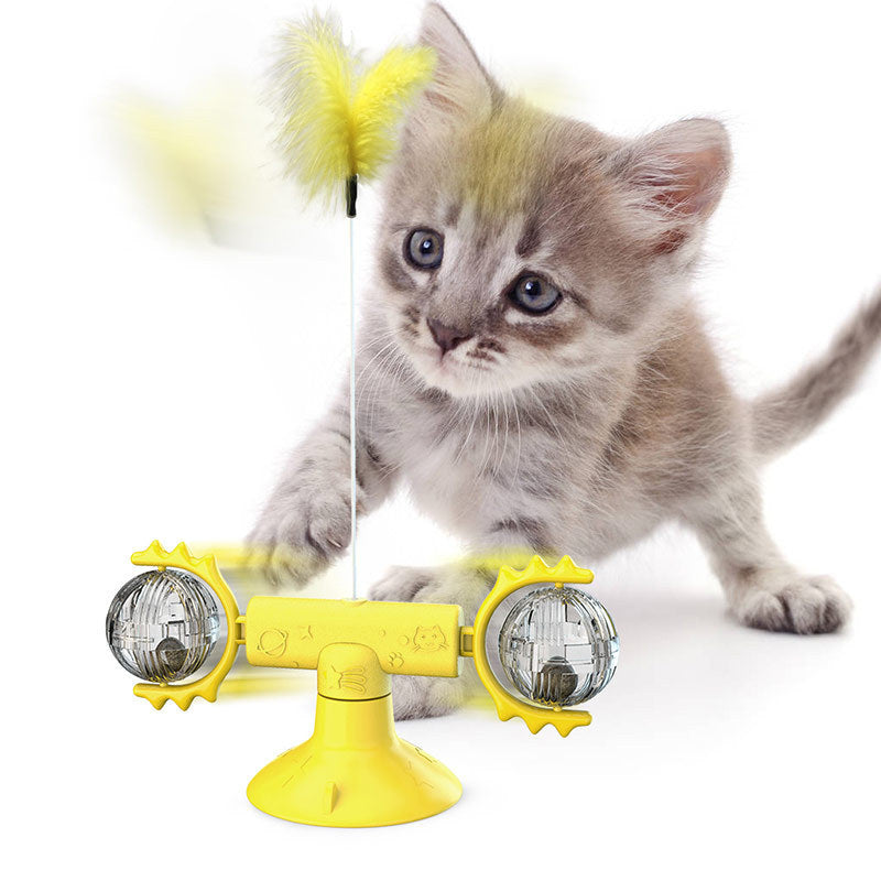 Cat Rotating Windmill Multi-Function Toys Itch Scratching Device Teeth