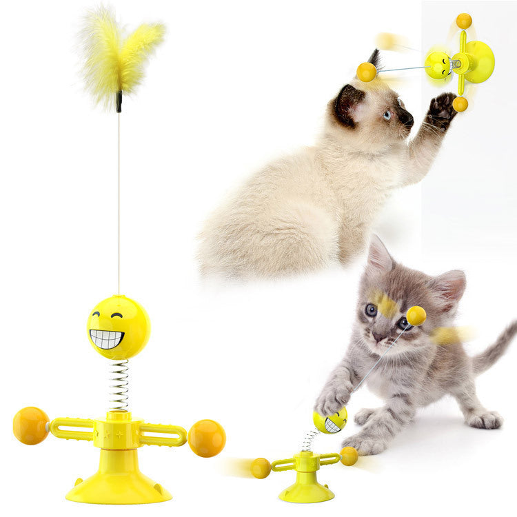 Cat Rotating Windmill Multi-Function Toys Itch Scratching Device Teeth