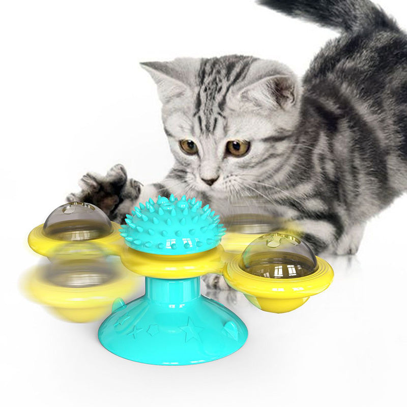 Cat Rotating Windmill Multi-Function Toys Itch Scratching Device Teeth