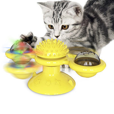Cat Rotating Windmill Multi-Function Toys Itch Scratching Device Teeth