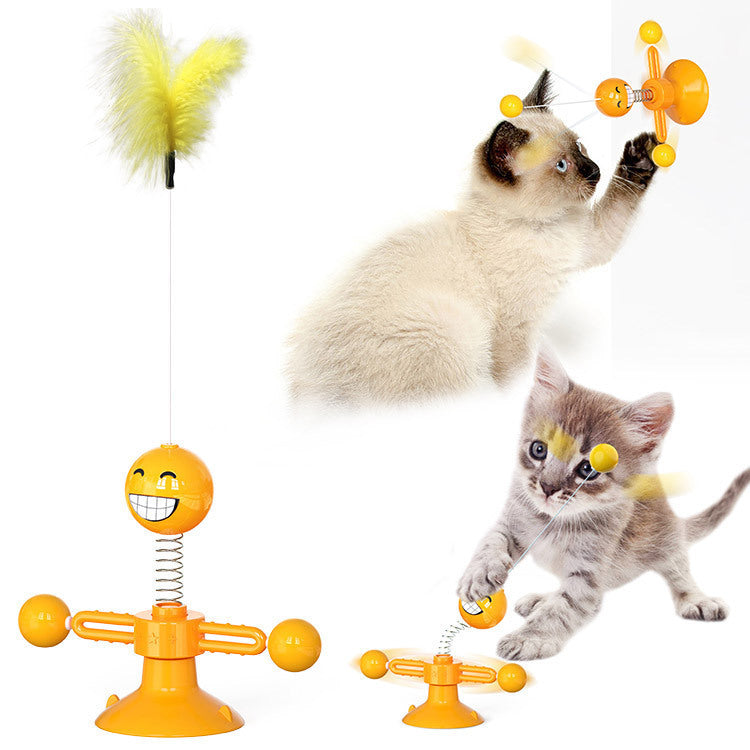 Cat Rotating Windmill Multi-Function Toys Itch Scratching Device Teeth