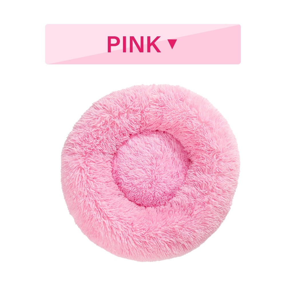Fluffy Donut Dog Bed Warm Soft Long Plush