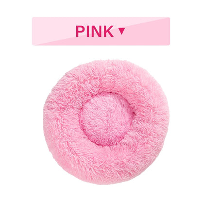 Fluffy Donut Dog Bed Warm Soft Long Plush