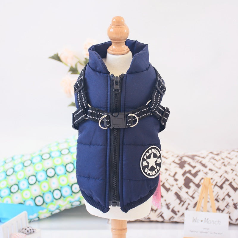Waterproof Dog Clothes Winter Dog Coat With Harnes