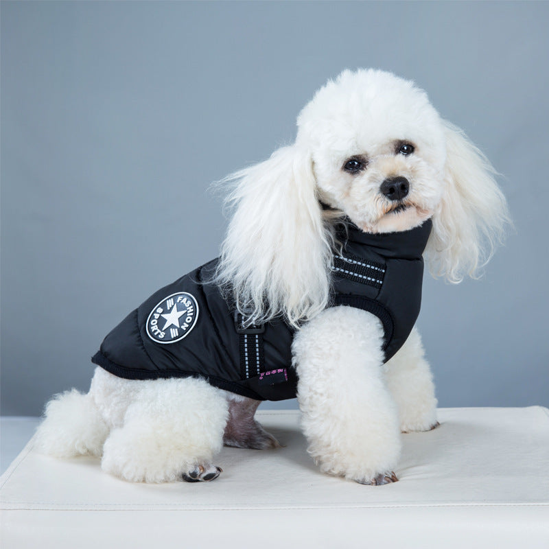 Waterproof Dog Clothes Winter Dog Coat With Harnes