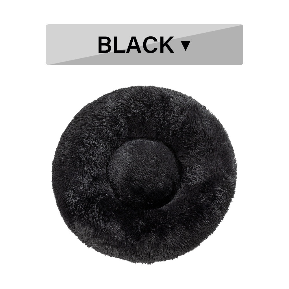 Fluffy Donut Dog Bed Warm Soft Long Plush