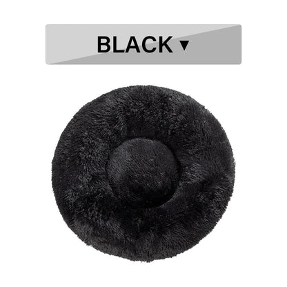 Fluffy Donut Dog Bed Warm Soft Long Plush