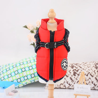 Waterproof Dog Clothes Winter Dog Coat With Harnes