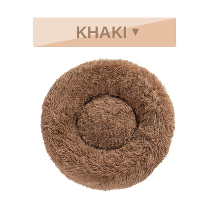 Fluffy Donut Dog Bed Warm Soft Long Plush