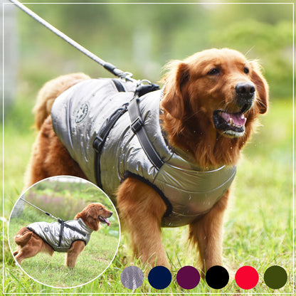 Waterproof Dog Clothes Winter Dog Coat With Harnes