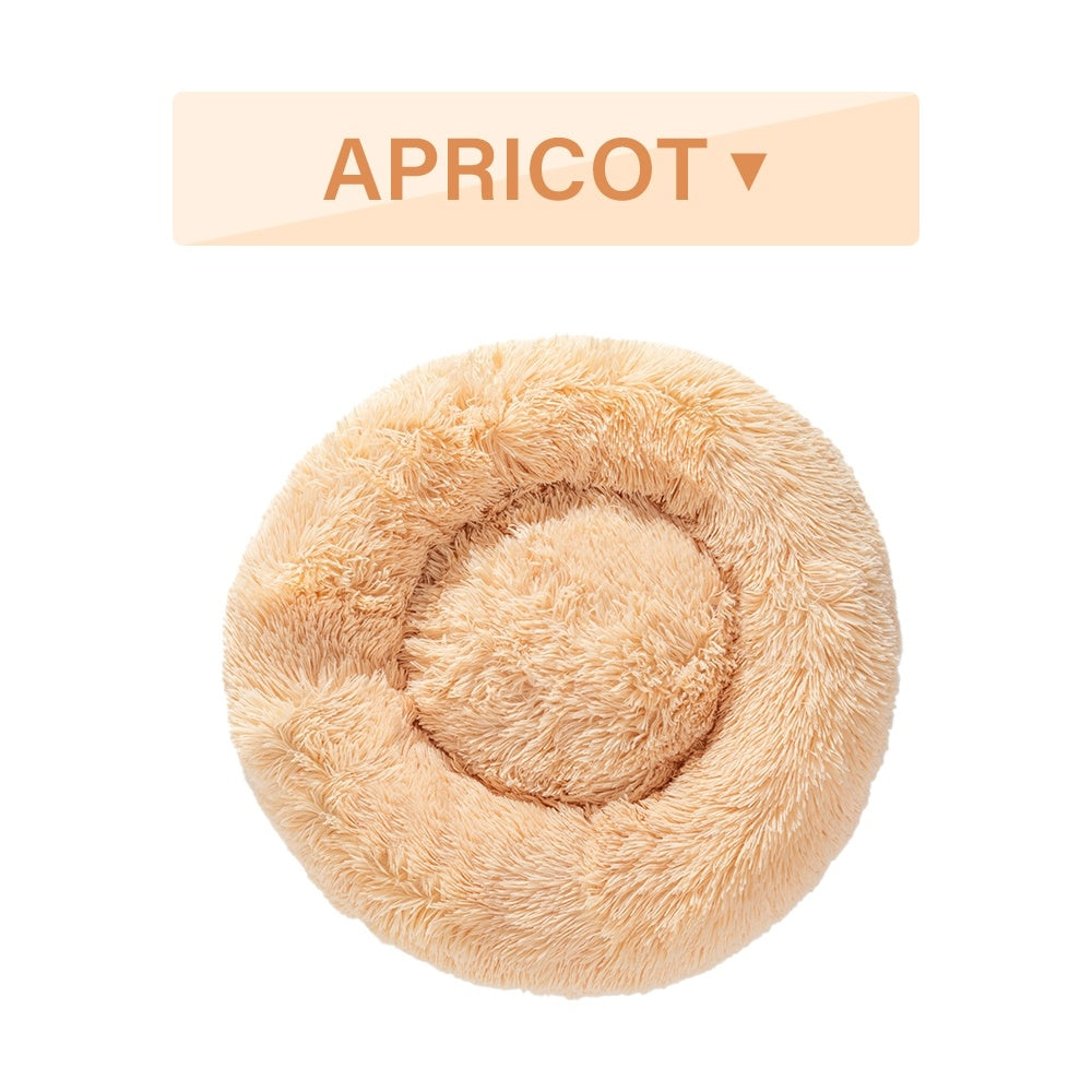 Fluffy Donut Dog Bed Warm Soft Long Plush
