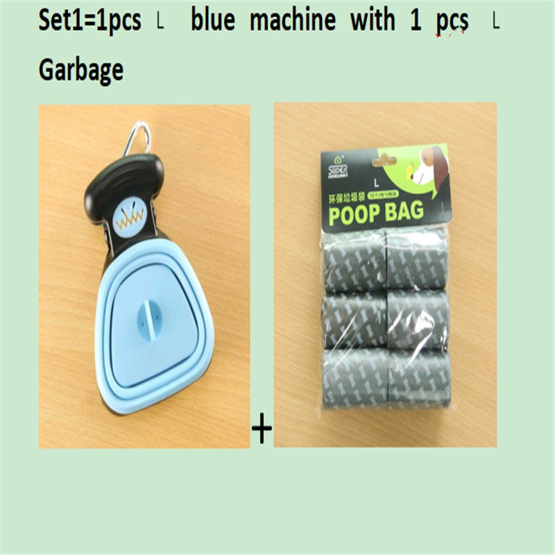Dog Pet Travel Foldable Pooper Scooper With 1 Roll Decomposable bags