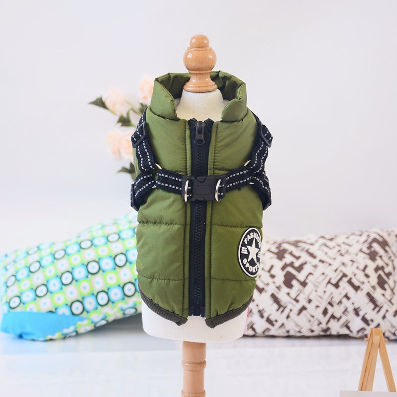 Waterproof Dog Clothes Winter Dog Coat With Harnes