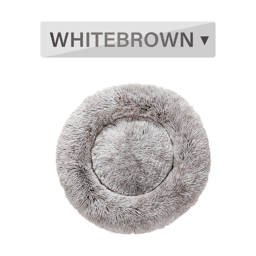 Fluffy Donut Dog Bed Warm Soft Long Plush