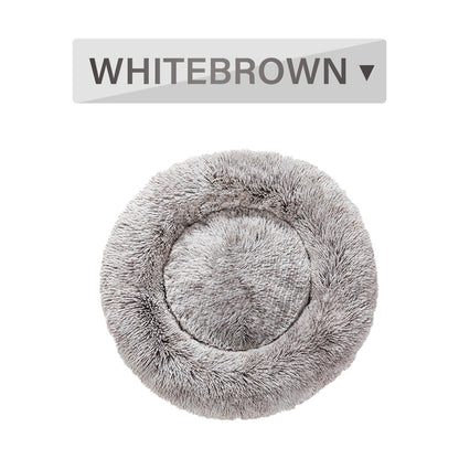 Fluffy Donut Dog Bed Warm Soft Long Plush