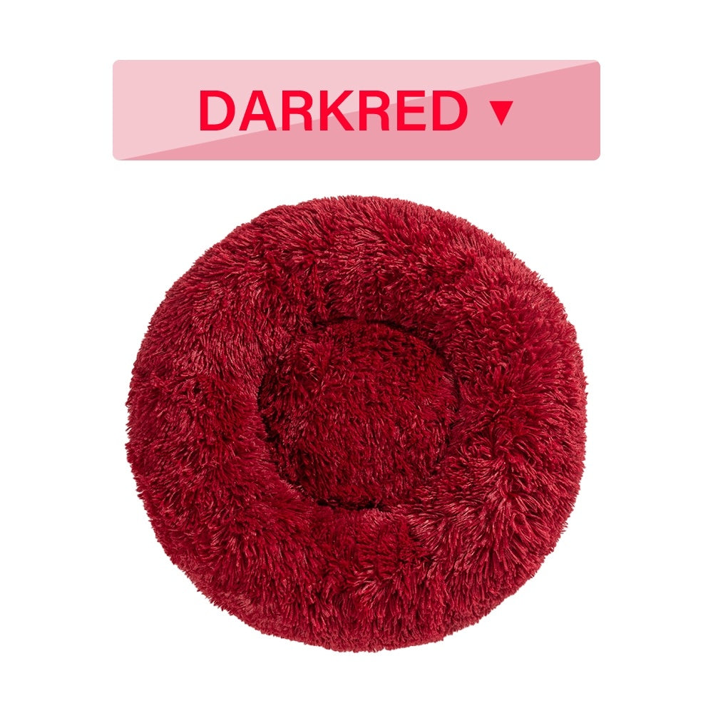 Fluffy Donut Dog Bed Warm Soft Long Plush