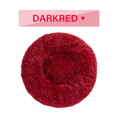 Fluffy Donut Dog Bed Warm Soft Long Plush
