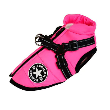 Waterproof Dog Clothes Winter Dog Coat With Harnes