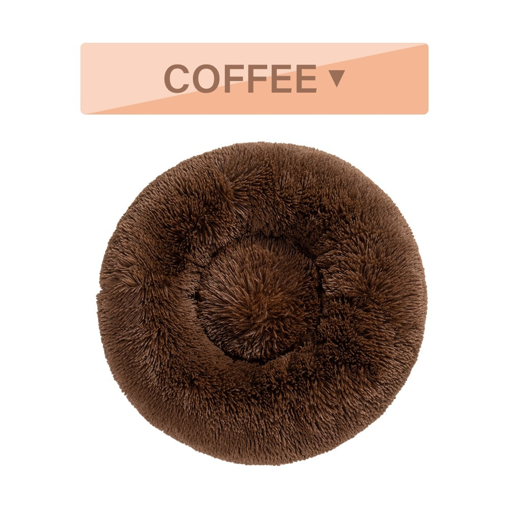 Fluffy Donut Dog Bed Warm Soft Long Plush