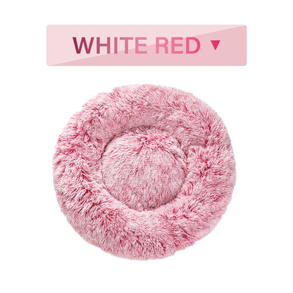 Fluffy Donut Dog Bed Warm Soft Long Plush