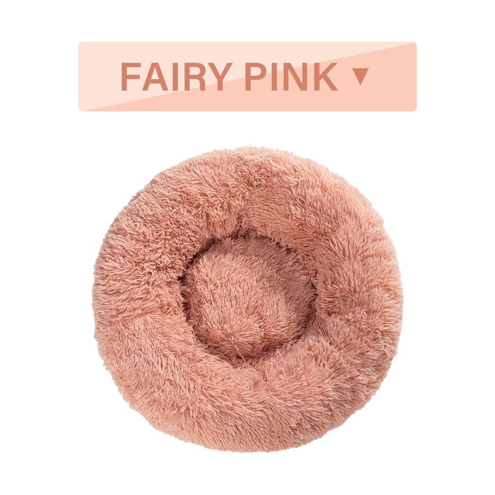 Fluffy Donut Dog Bed Warm Soft Long Plush
