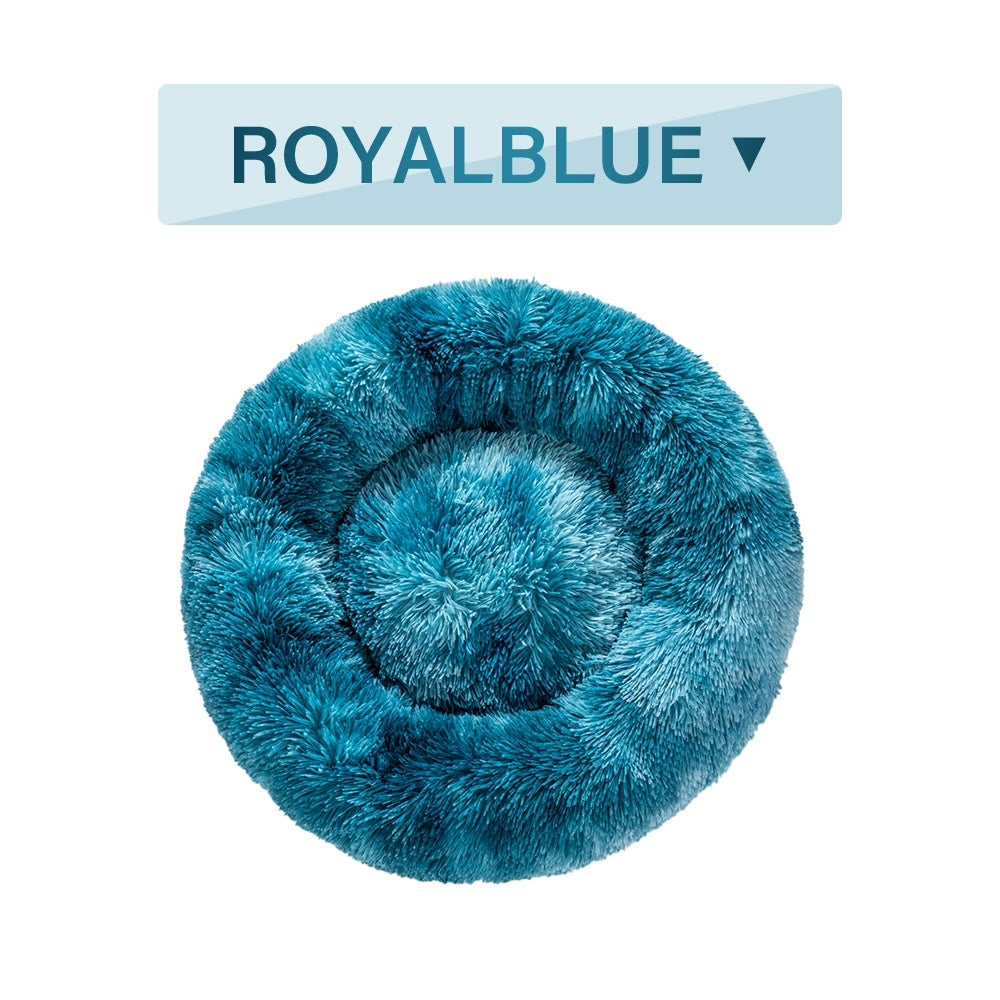 Fluffy Donut Dog Bed Warm Soft Long Plush