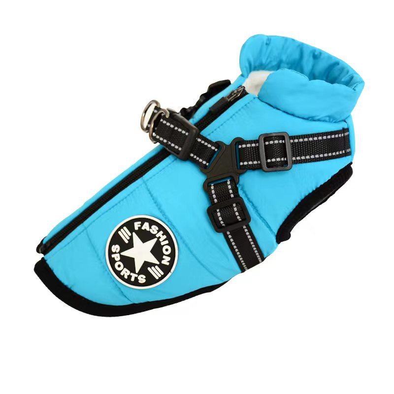 Waterproof Dog Clothes Winter Dog Coat With Harnes
